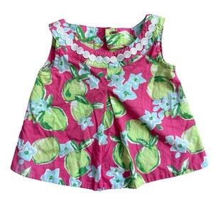 Janie & Jack Lime Floral Summer Tank Top Blouse Shirt